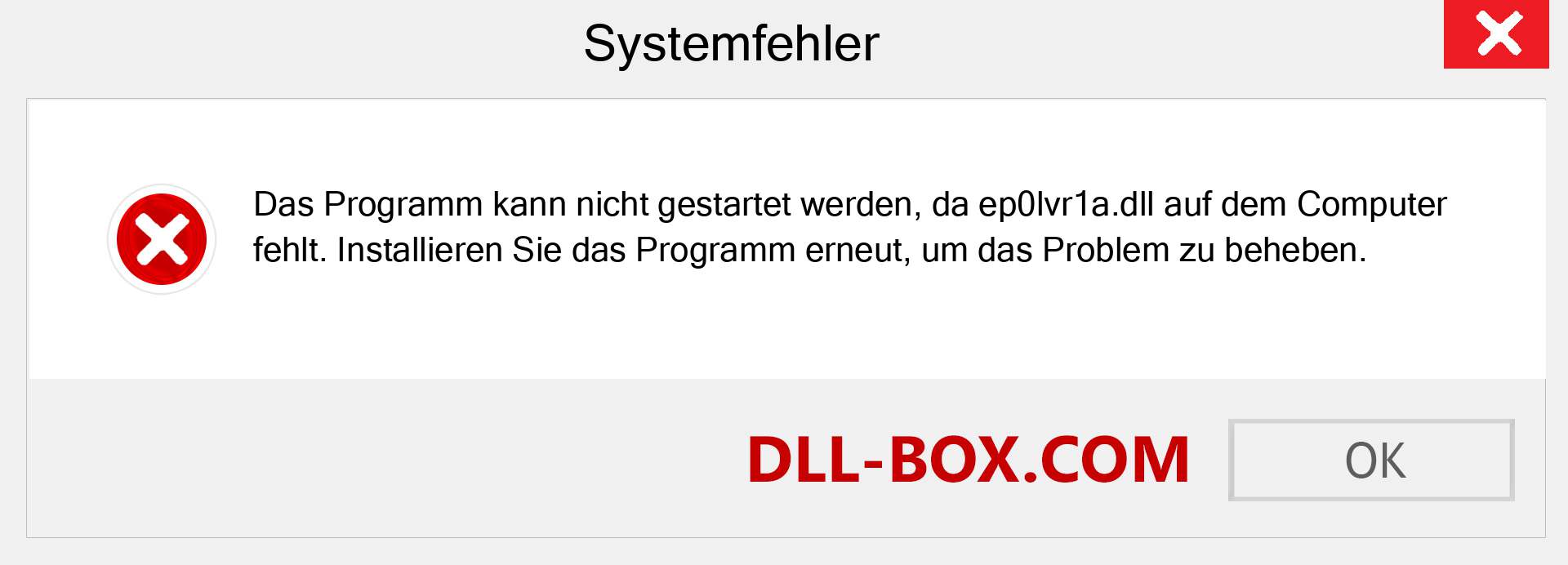 ep0lvr1a.dll-Datei fehlt?. Download für Windows 7, 8, 10 - Fix ep0lvr1a dll Missing Error unter Windows, Fotos, Bildern